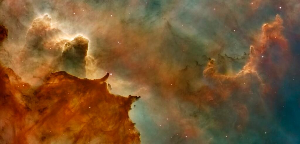 Bright stars scattered across deep space